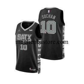 Maglia NBA San Antonio Spurs Jeremy Sochan 10 Jordan 2022-2023 Statement Edition Nero Swingman - Uomo